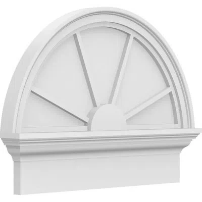 Ekena Millwork Half Round 4 Spoke Architectural Grade Pvc Combination Pediment In White