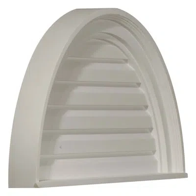 Ekena Millwork Half Round Gable Vent Louver, Non-functional In White