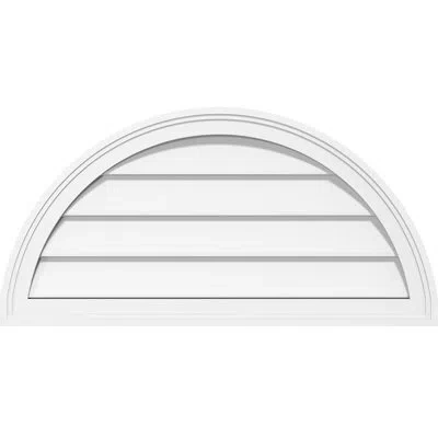 Ekena Millwork Half Round Surface Mount: Non-functional, Brickmould Frame Pvc Gable Vent