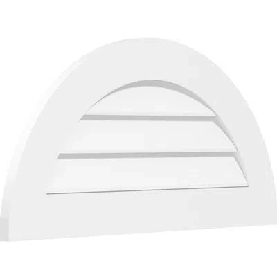 Ekena Millwork Half Round Surface Mount: Non-functional, Standard Frame Pvc Gable Vent