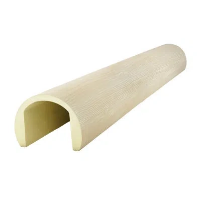 Ekena Millwork Heritage Timber Pueblo Log Beam, Round, 6"w X 4 1/2"h X 192"l, In Vanilla Chai