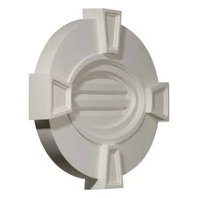 Ekena Millwork Horizontal Oval Gable Vent Louver With Flat Trim & Keystones, Non-functional In White