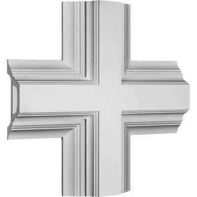 Ekena Millwork Inner Cross Intersection For 8" Deluxe Coffered Ceiling System (kit) In White