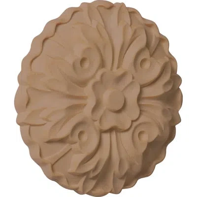 Ekena Millwork Kent 3 5/8"h X 3 5/8"w X 11/16"d Rosette In Light Brown