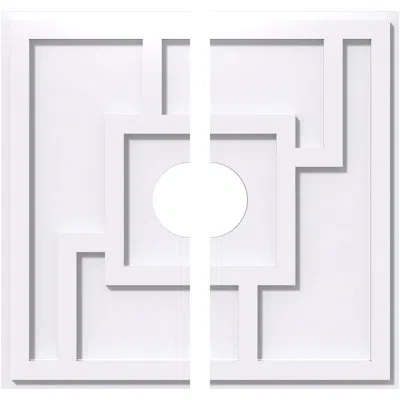 Ekena Millwork Knox Architectural Grade Pvc Contemporary Ceiling Medallion, Two Piece