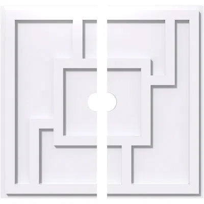 Ekena Millwork Knox Architectural Grade Pvc Contemporary Ceiling Medallion, Two Piece