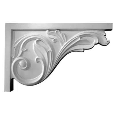 Ekena Millwork Large Acanthus Stair Bracket, Right In Unfinished