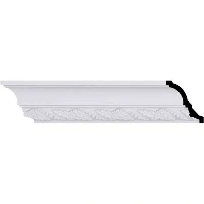 Ekena Millwork Leaf Twist Crown Moulding In White