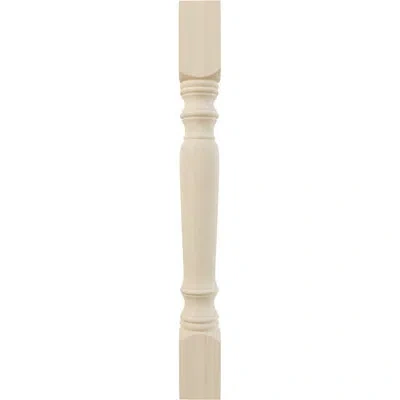 Ekena Millwork Legacy Tapered Cabinet Column (top Block: 6 7/8") In Rubberwood