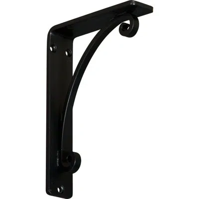 Ekena Millwork Legacy Wrought Iron Bracket In Powder Coated Black