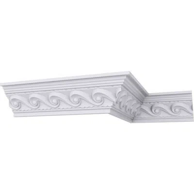 Ekena Millwork Marseille French Scroll Crown Moulding In White