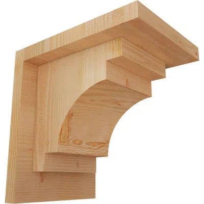 Ekena Millwork Mediterranean Corbel W/backplate In Douglas Fir,rough Sawn