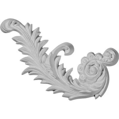 Ekena Millwork Medway 4 1/8"h X 7 7/8"w X 3/4"d Scroll Onlay In White