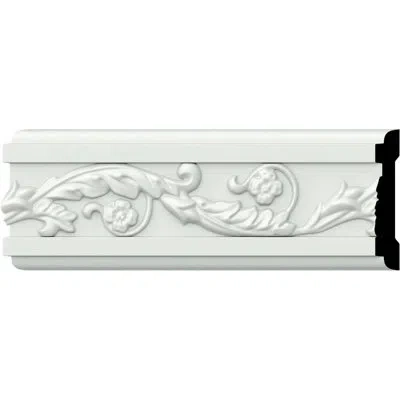 Ekena Millwork Medway Running Floral 3 3/8"h X 96"w X 3/4"d Chair Rail In White