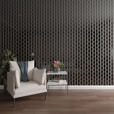 Ekena Millwork Midland Adjustable Acrylic Decorative Slat Wall Panel Kit (30-pack) In Black