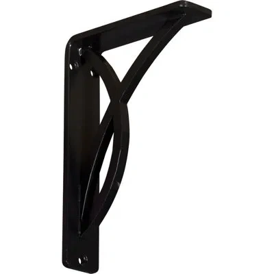 Ekena Millwork Miller Wrought Iron Bracket In Powder Coated Black