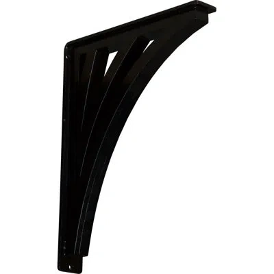 Ekena Millwork Nevio Wrought Iron Bracket In Powder Coated Black