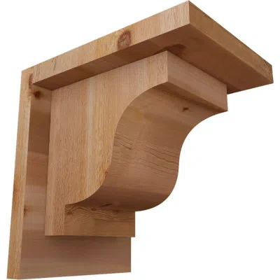 Ekena Millwork Newport Corbel W/backplate In Western Red Cedar,rough Sawn