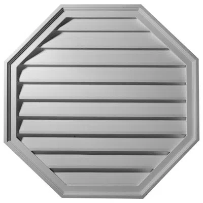 Ekena Millwork Octagon Gable Vent Louver, Non-functional In White