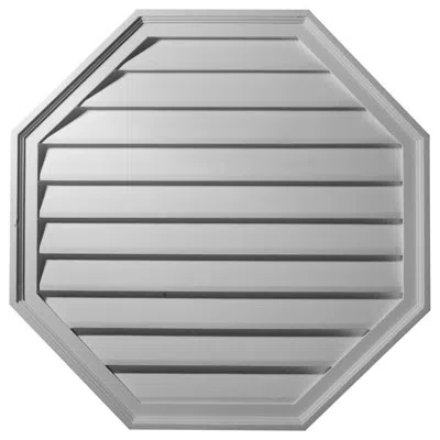 Ekena Millwork Octagon Gable Vent Louver, Non-functional In White