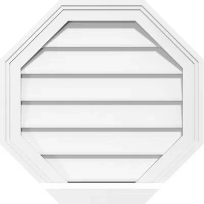 Ekena Millwork Octagonal Surface Mount: Non-functional, Brickmould Sill Frame Pvc Gable Vent