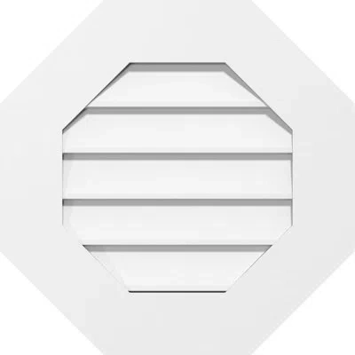 Ekena Millwork Octagonal Surface Mount: Non-functional, Standard Frame Pvc Gable Vent