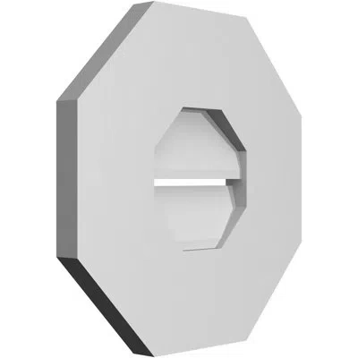 Ekena Millwork Octagonal Surface Mount Signature Urethane Functional Gable Vent, Primed Tan