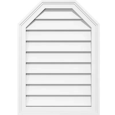Ekena Millwork Octagonal Top Surface Mount Functional Brickmould Frame Pvc Gable Vent