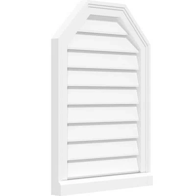Ekena Millwork Octagonal Top Surface Mount Functional Brickmould Sill Frame Pvc Gable Vent