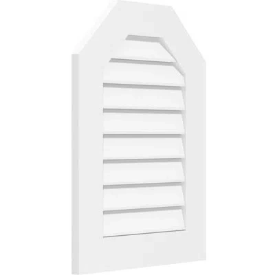 Ekena Millwork Octagonal Top Surface Mount Functional Standard Frame Pvc Gable Vent
