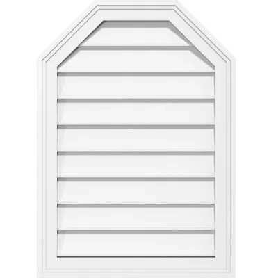 Ekena Millwork Octagonal Top Surface Mount Non-functional Brickmould Frame Pvc Gable Vent
