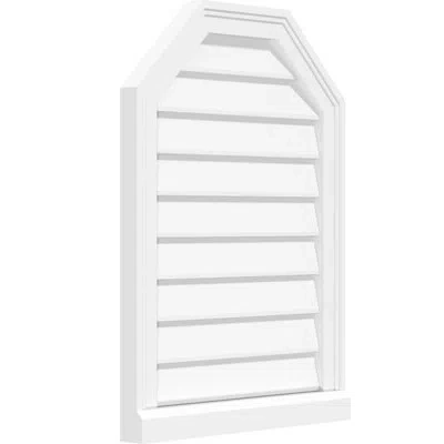 Ekena Millwork Octagonal Top Surface Mount Non-functional Brickmould Sill Frame Pvc Gable Vent