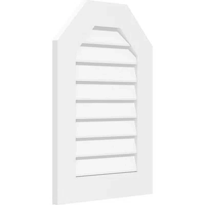 Ekena Millwork Octagonal Top Surface Mount Non-functional Standard Frame Pvc Gable Vent