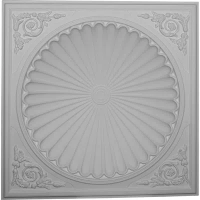 Ekena Millwork Odessa 38 1/2"h X 38 1/2"w X 6 1/2"d Recessed Mount Ceiling Dome In White