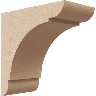Ekena Millwork Olympic Rough Cedar Woodgrain Timberthane Corbel, Primed Tan In Brown