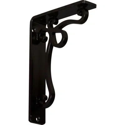 Ekena Millwork Orleans Wrought Iron Bracket In Powder Coated Black
