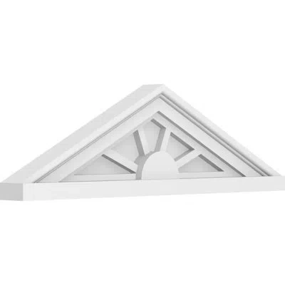 Ekena Millwork Peaked Cap 4 Spoke Architectural Grade Pvc Pediement (pitch 6/12) In White