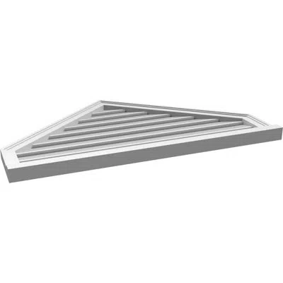 Ekena Millwork Peaked Surface Mount Signature Urethane Functional Gable Vent 10/12 Pitch, Primed Tan