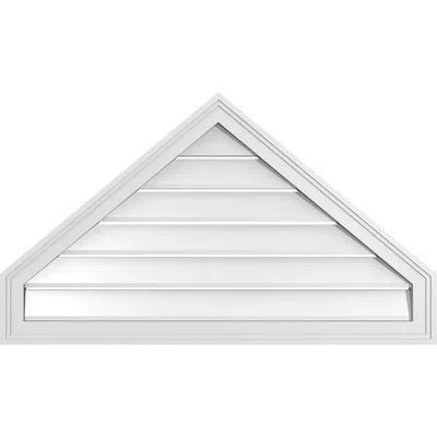 Ekena Millwork Peaked Surface Mount Signature Urethane Functional Gable Vent 10/12 Pitch, Primed Tan