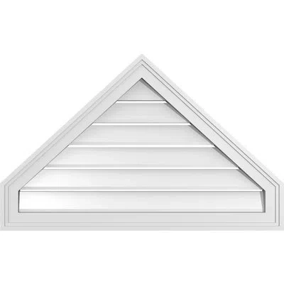 Ekena Millwork Peaked Surface Mount Signature Urethane Functional Gable Vent 11/12 Pitch, Primed Tan