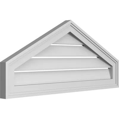 Ekena Millwork Peaked Surface Mount Signature Urethane Functional Gable Vent 12/12 Pitch, Primed Tan