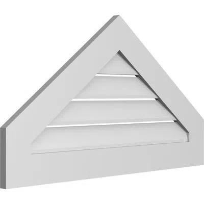 Ekena Millwork Peaked Surface Mount Signature Urethane Functional Gable Vent 12/12 Pitch, Primed Tan