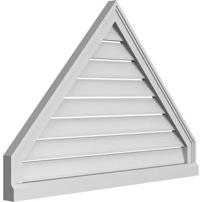 Ekena Millwork Peaked Surface Mount Signature Urethane Functional Gable Vent 13/12 Pitch, Primed Tan