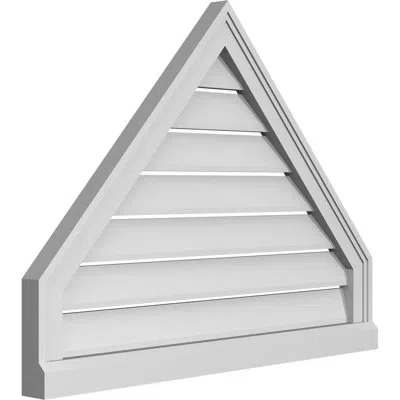 Ekena Millwork Peaked Surface Mount Signature Urethane Functional Gable Vent 13/12 Pitch, Primed Tan