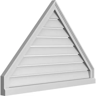 Ekena Millwork Peaked Surface Mount Signature Urethane Functional Gable Vent 13/12 Pitch, Primed Tan