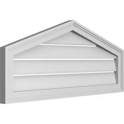 Ekena Millwork Peaked Surface Mount Signature Urethane Functional Gable Vent 4/12 Pitch, Primed Tan