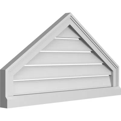 Ekena Millwork Peaked Surface Mount Signature Urethane Functional Gable Vent 8/12 Pitch, Primed Tan