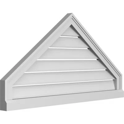 Ekena Millwork Peaked Surface Mount Signature Urethane Functional Gable Vent 9/12 Pitch, Primed Tan