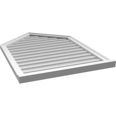 Ekena Millwork Peaked Surface Mount Signature Urethane Non-functional Gable Vent 10/12 Pitch Primed Tan