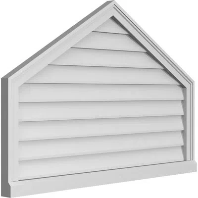 Ekena Millwork Peaked Surface Mount Signature Urethane Non-functional Gable Vent 7/12 Pitch Primed Tan